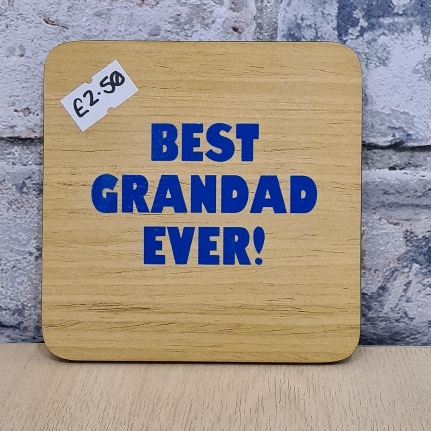 Best Grandad Ever! - Blue Wooden Coaster